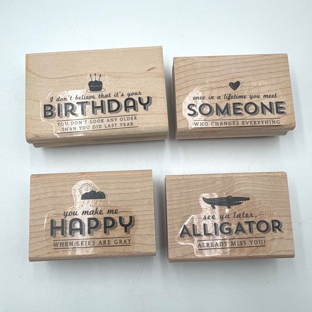 Stampin' Up! See Ya Later Stamp Set 133533 Wood Mount 4 Pc Retired
